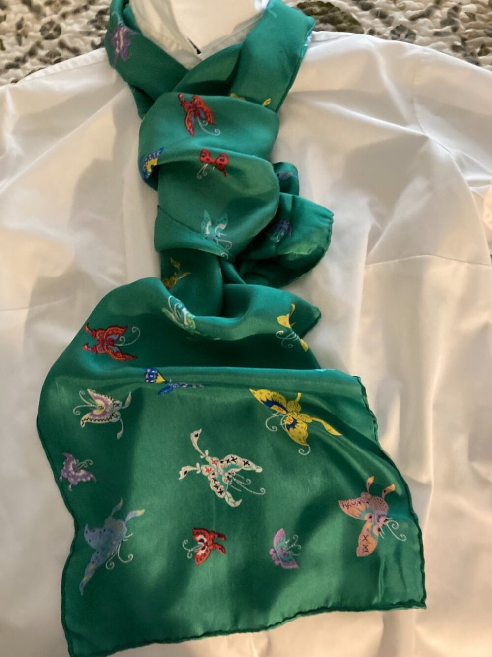SILK,SCARF WITH BUTTERFLY THEME FROM SMITHSONIAN INSTITUTION